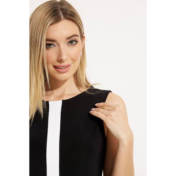 NEW JOSEPH RIBKOFF color-block sleeveless tunic in black/vanilla
